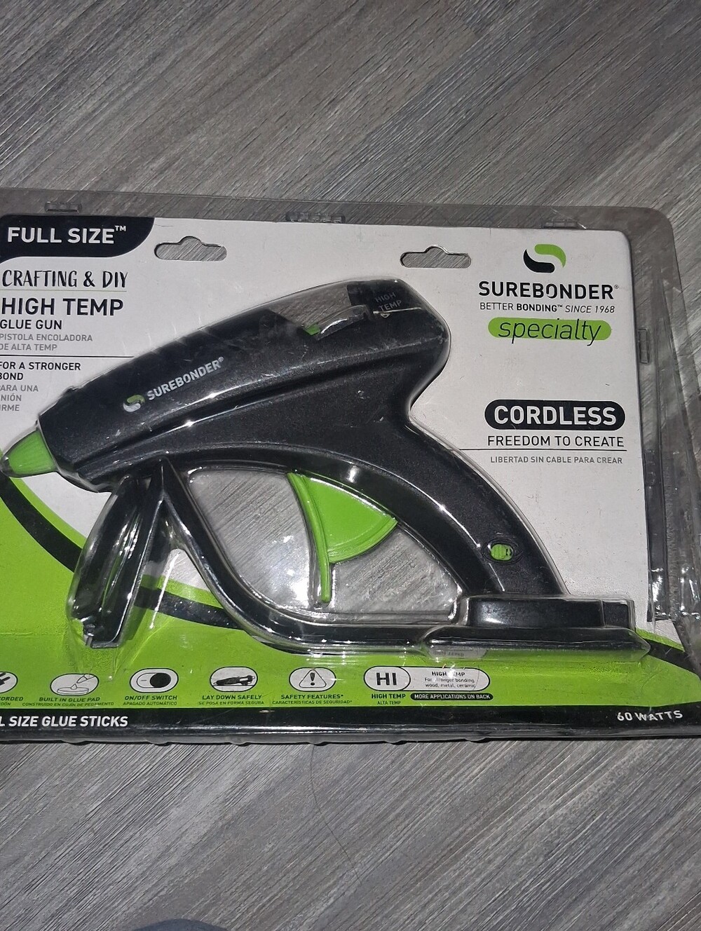 Cordless High-Temp Glue Gun in Black & Green